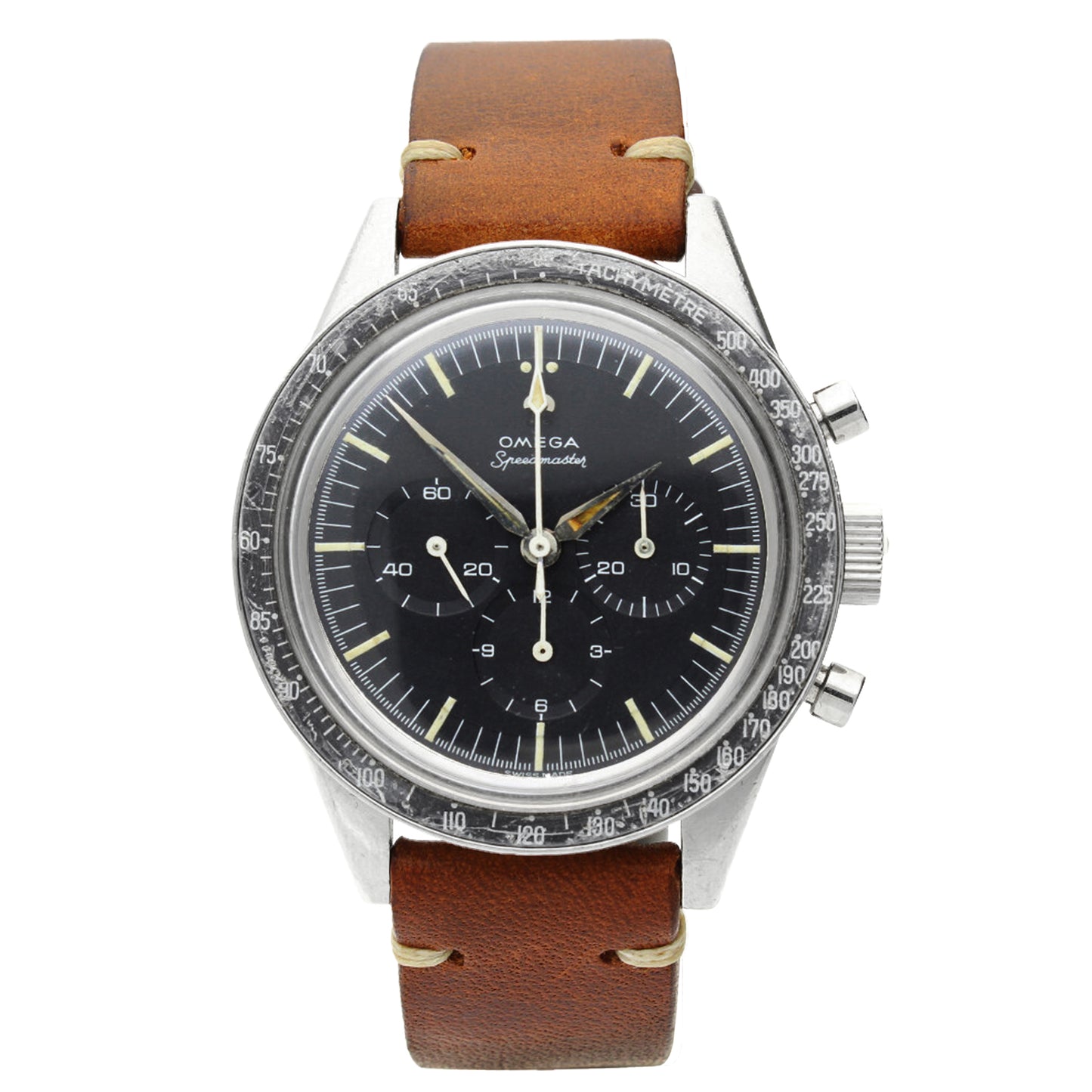 Stainless steel OMEGA Speedmaster ref. 2998-62 chronograph wristwatch. Made 1962