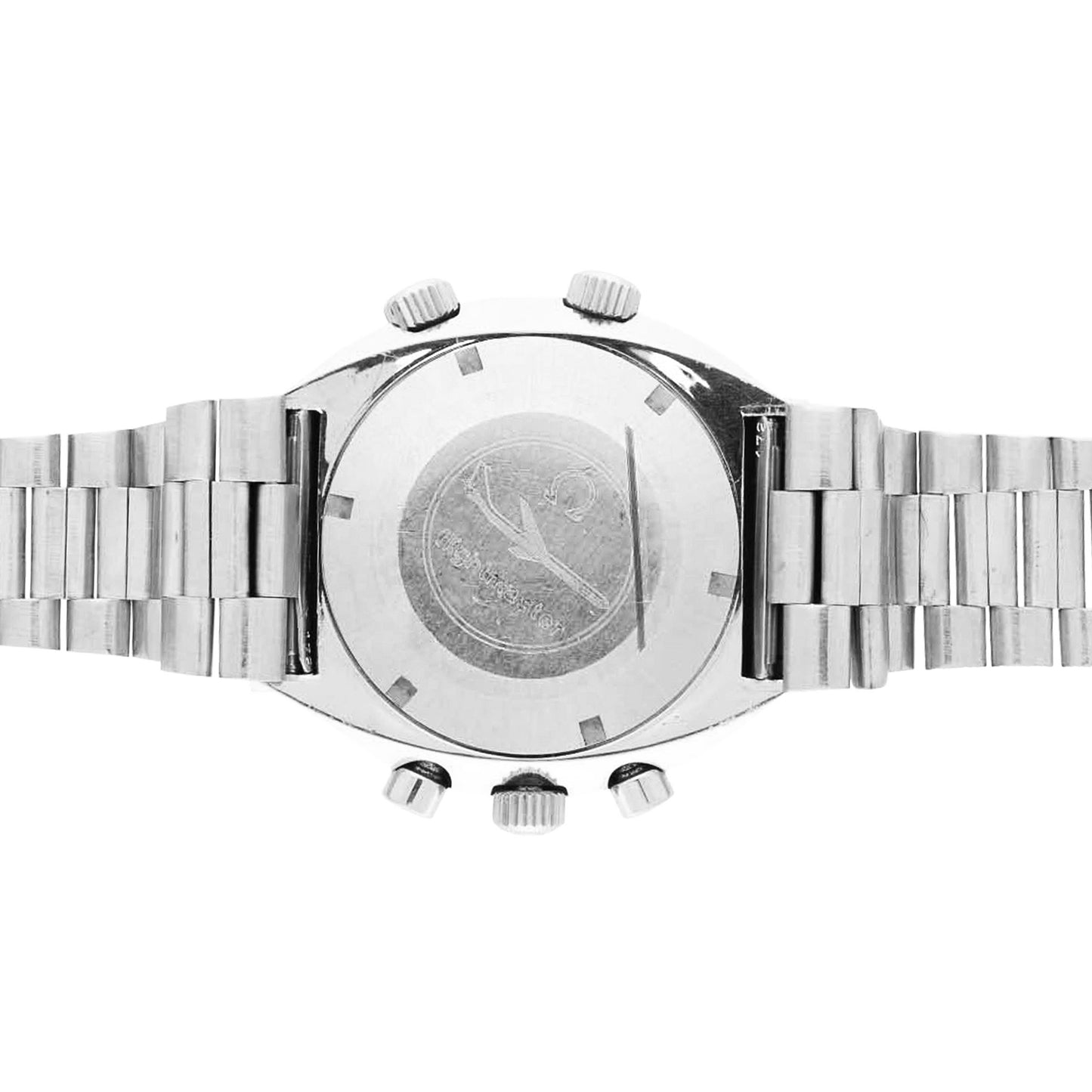 Stainless steel 2nd generation Flightmaster chronograph wristwatch. Made 1975