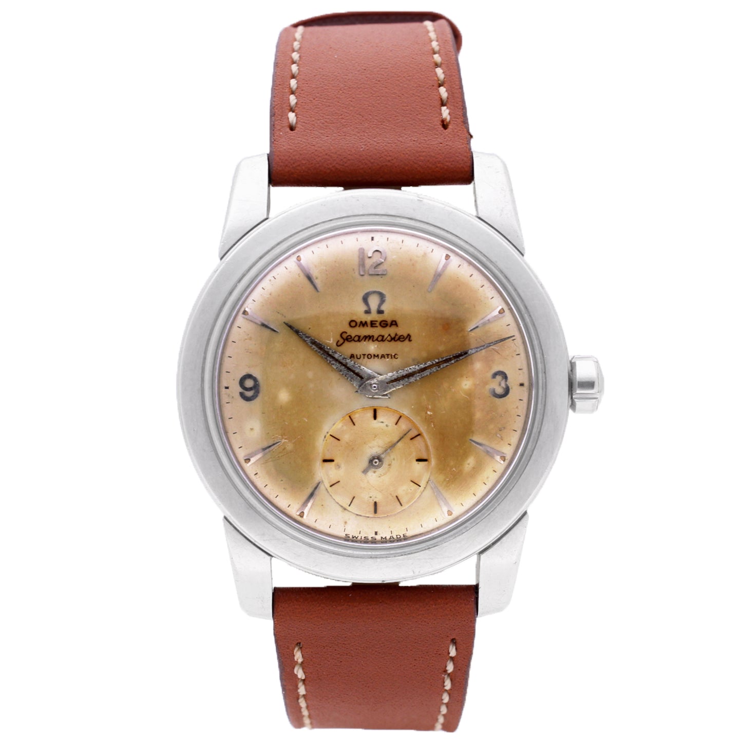 Stainless steel OMEGA seamaster automatic wristwatch. Made 1955