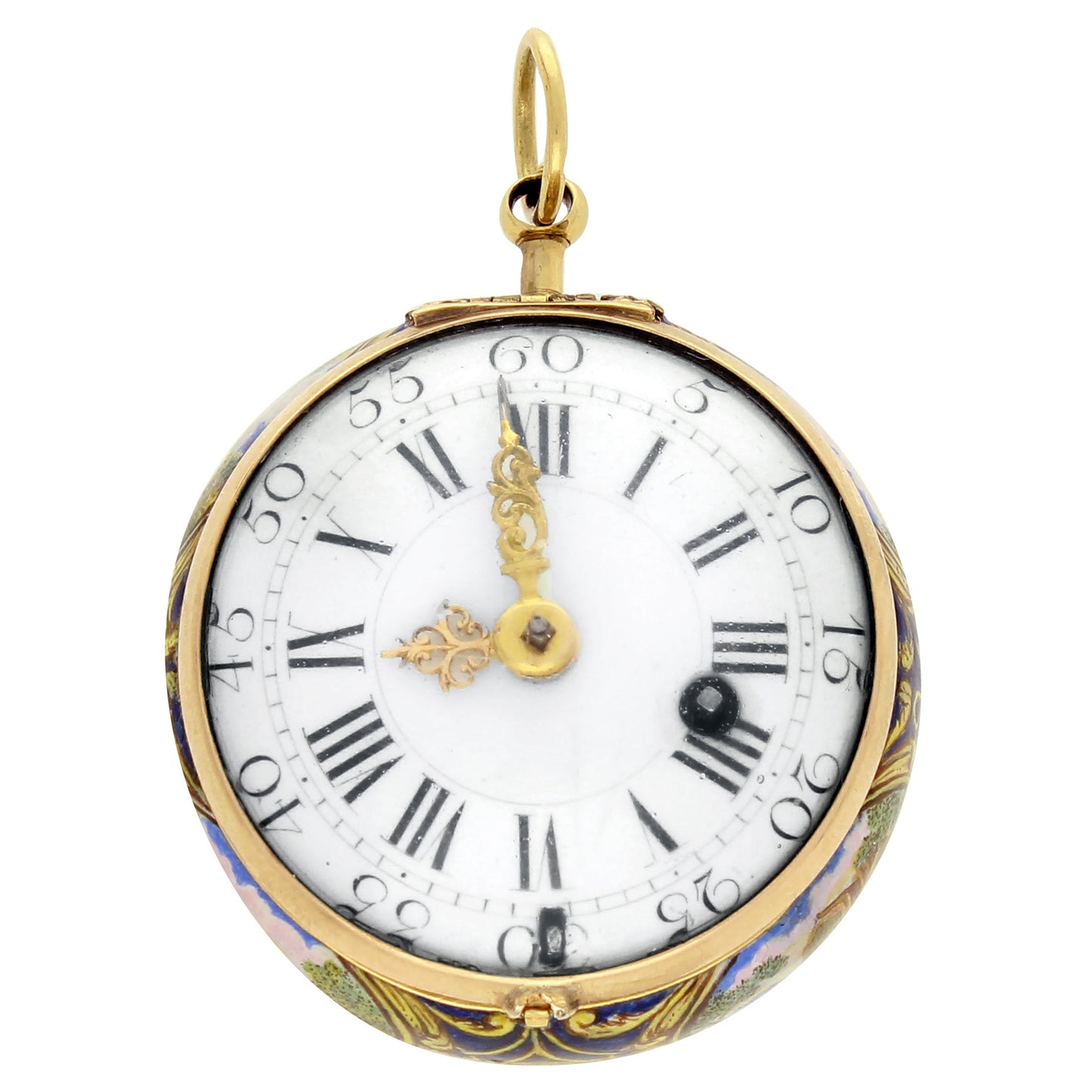 18ct yellow gold and enamel Jaq Broche verge watch. Circa 1660