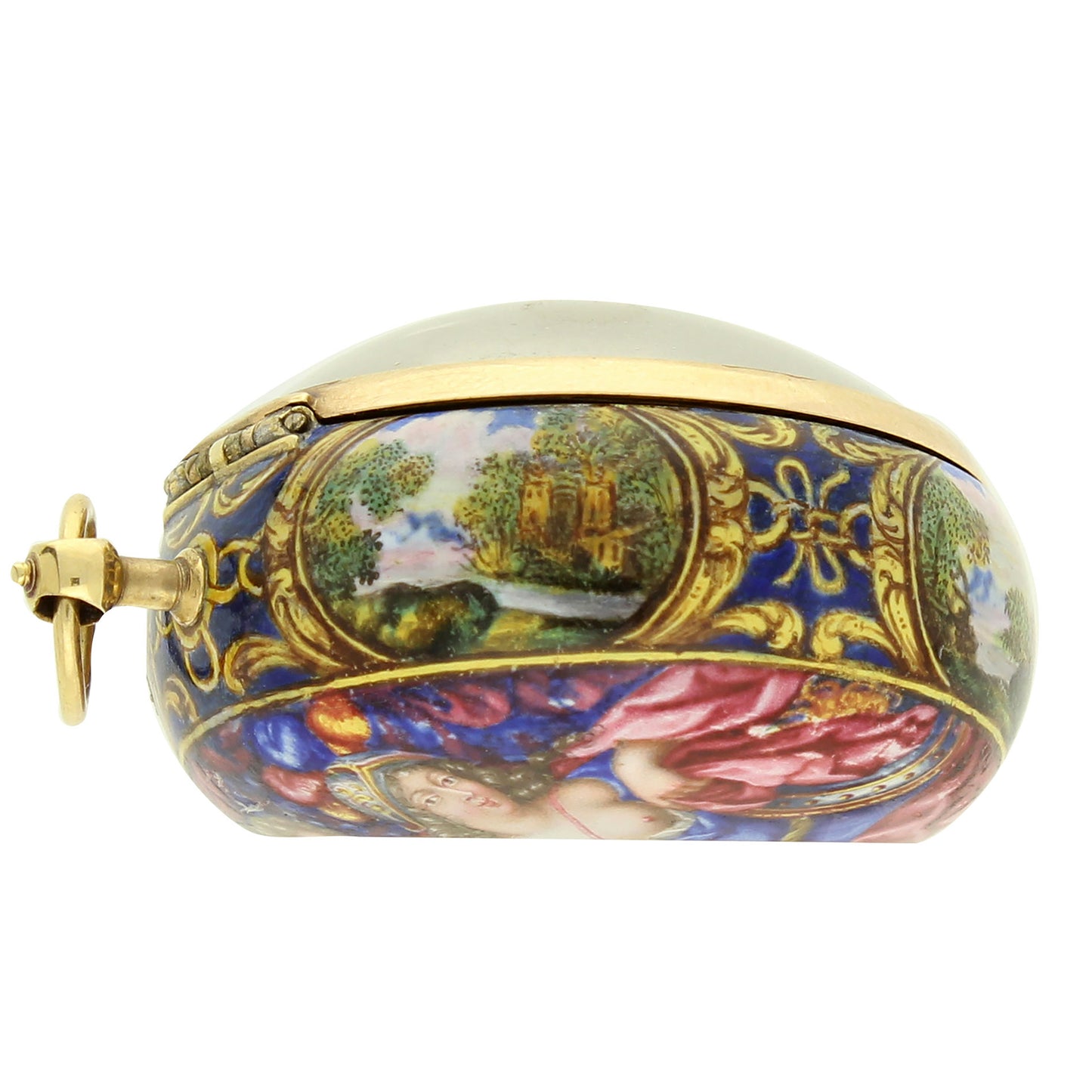 18ct yellow gold and enamel Jaq Broche verge watch. Circa 1660