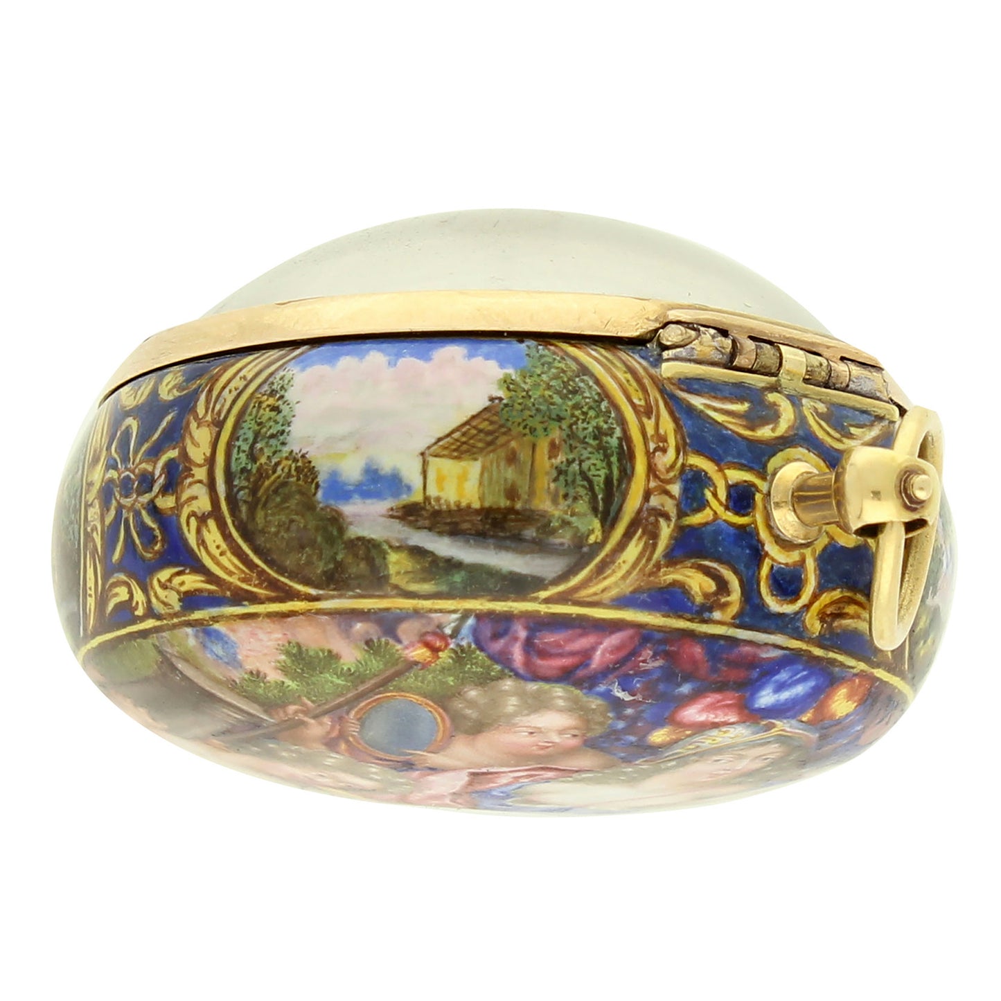 18ct yellow gold and enamel Jaq Broche verge watch. Circa 1660