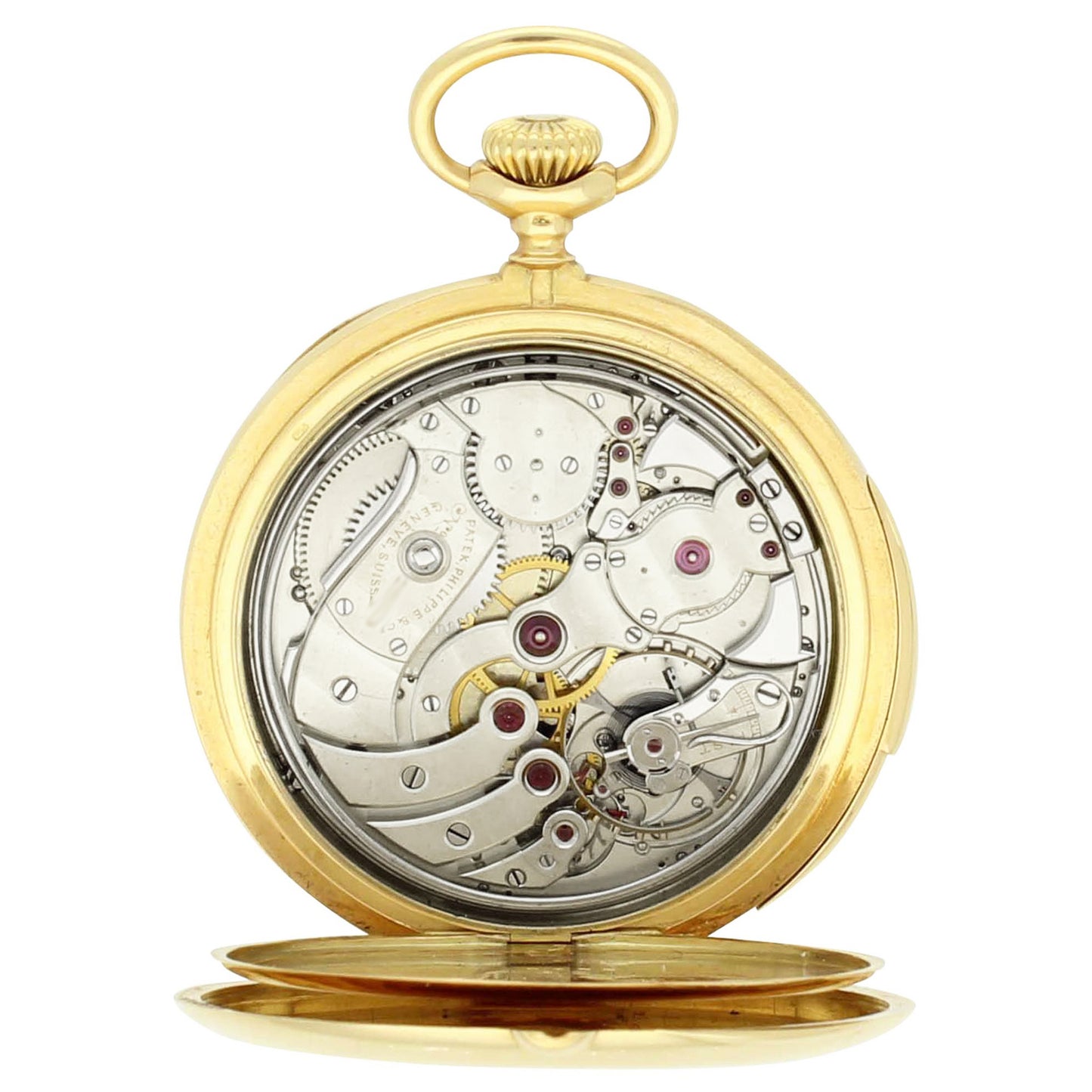 18ct yellow gold Patek Philippe, open face minute repeating pocket watch. Made 1905