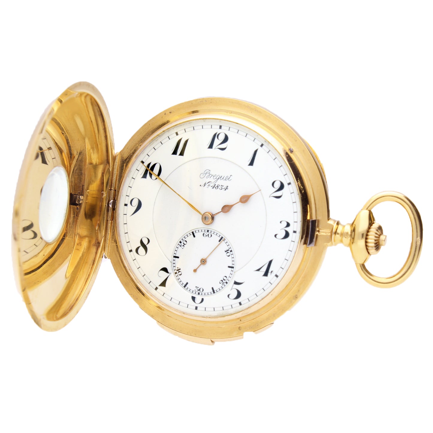 18ct yellow gold Breguet half hunter minute repeating pocketwatch. Made 1900
