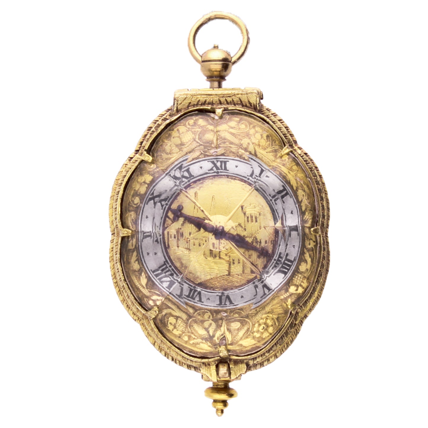 Gilt Swiss pre-balance verge watch with rock crystal cover. Made 1635
