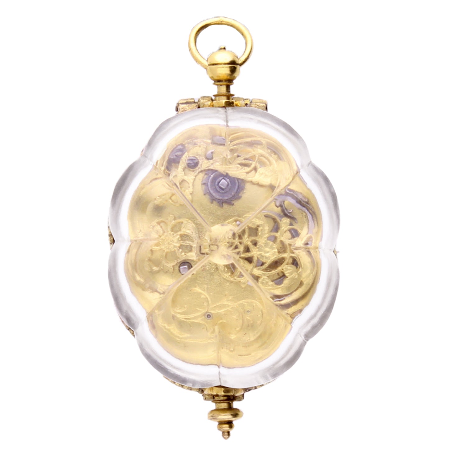 Gilt Swiss pre-balance verge watch with rock crystal cover. Made 1635