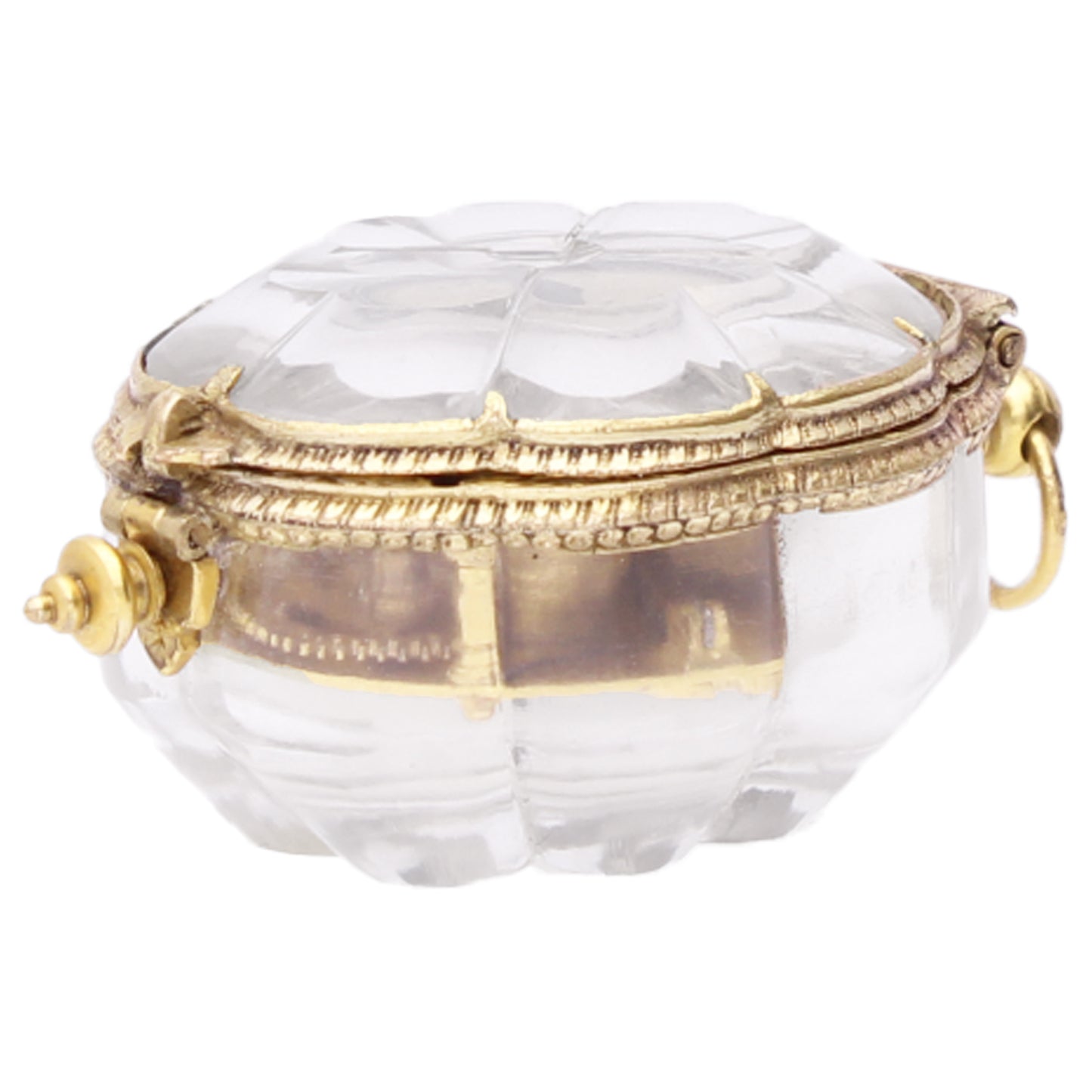 Gilt Swiss pre-balance verge watch with rock crystal cover. Made 1635