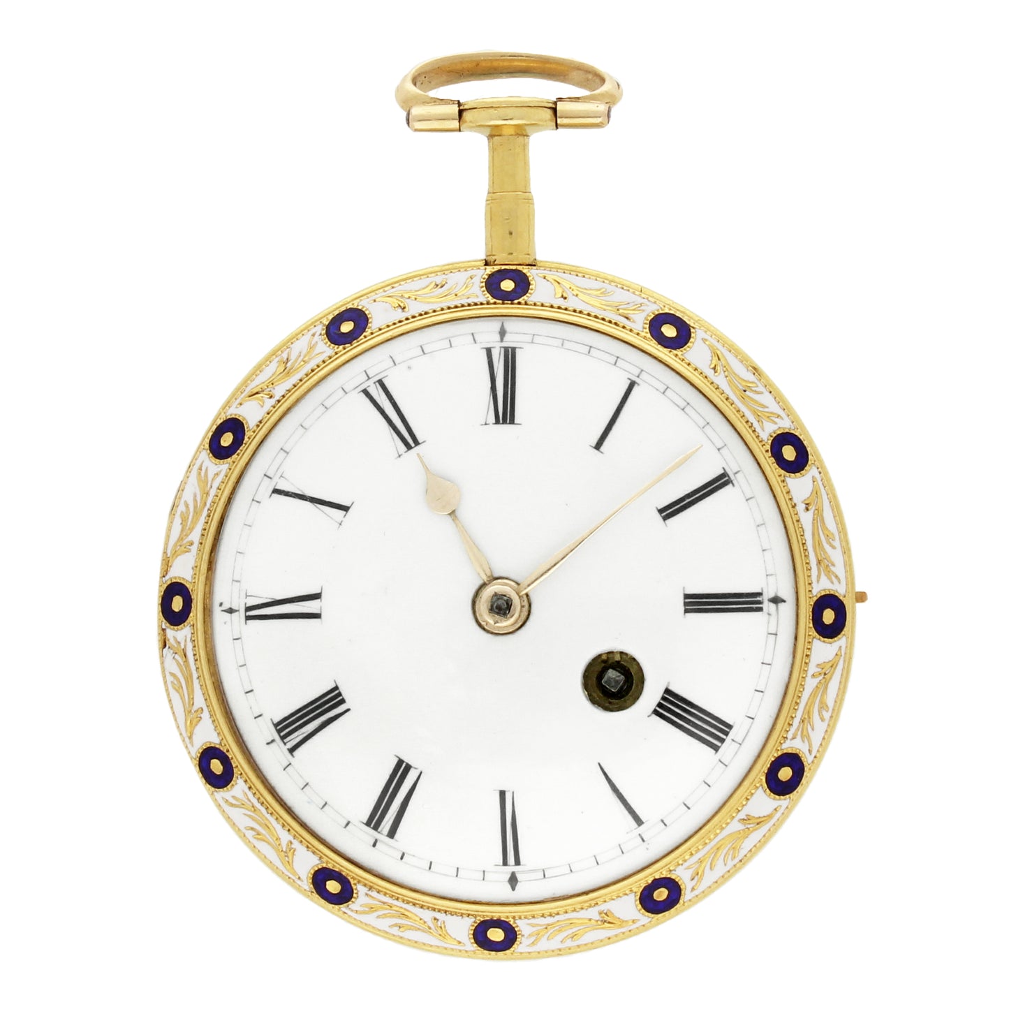 18ct yellow gold Smart & Dennet enamel pocket watch. Made 1780
