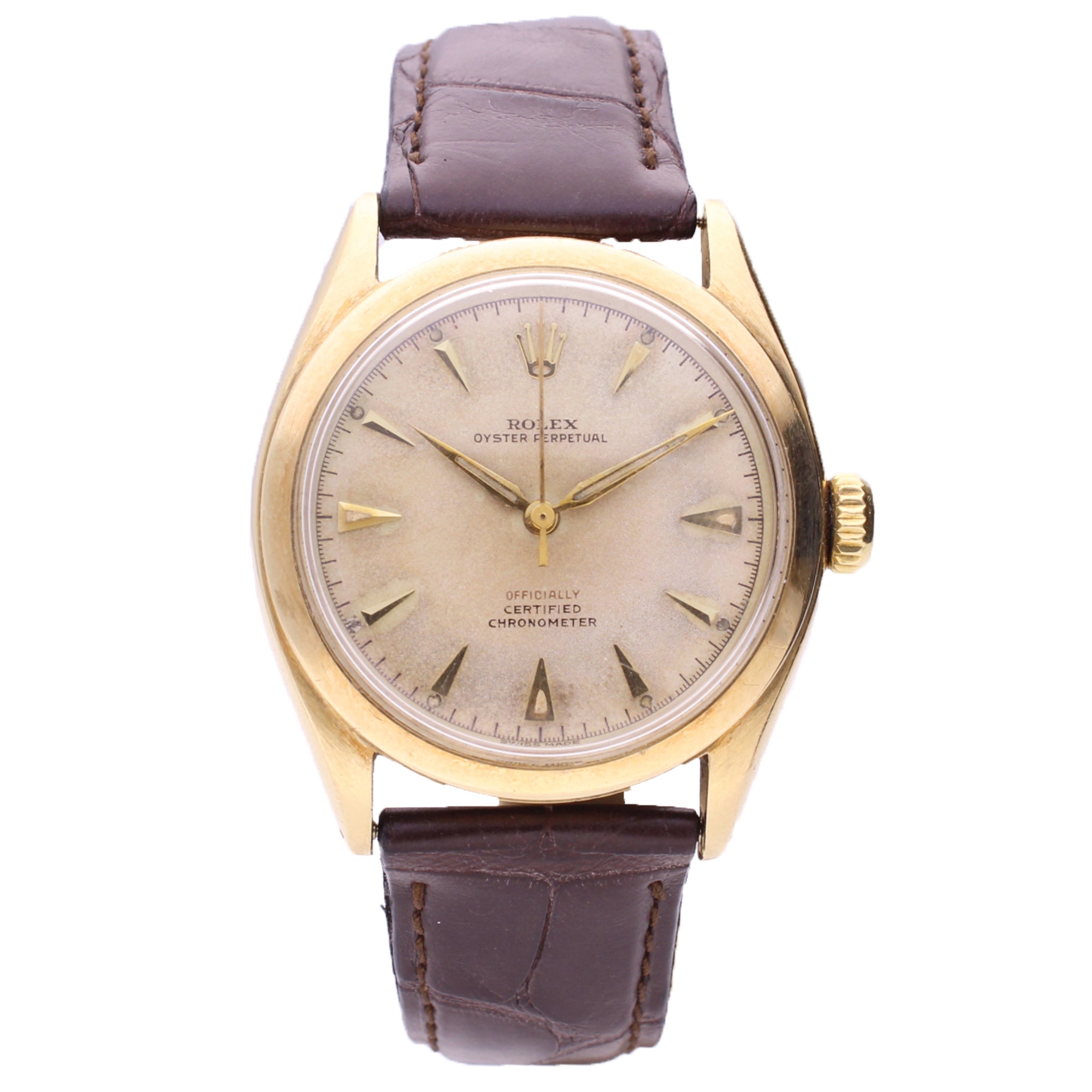 14ct yellow gold Rolex 6048 oyster perpetual 'Bubble back