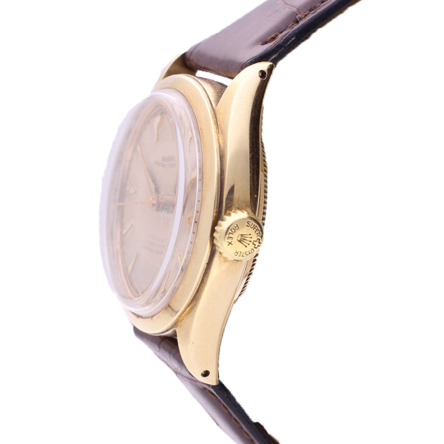 14ct yellow gold Rolex ref. 6048 oyster perpetual 'Bubble back' wristwatch. Made 1960