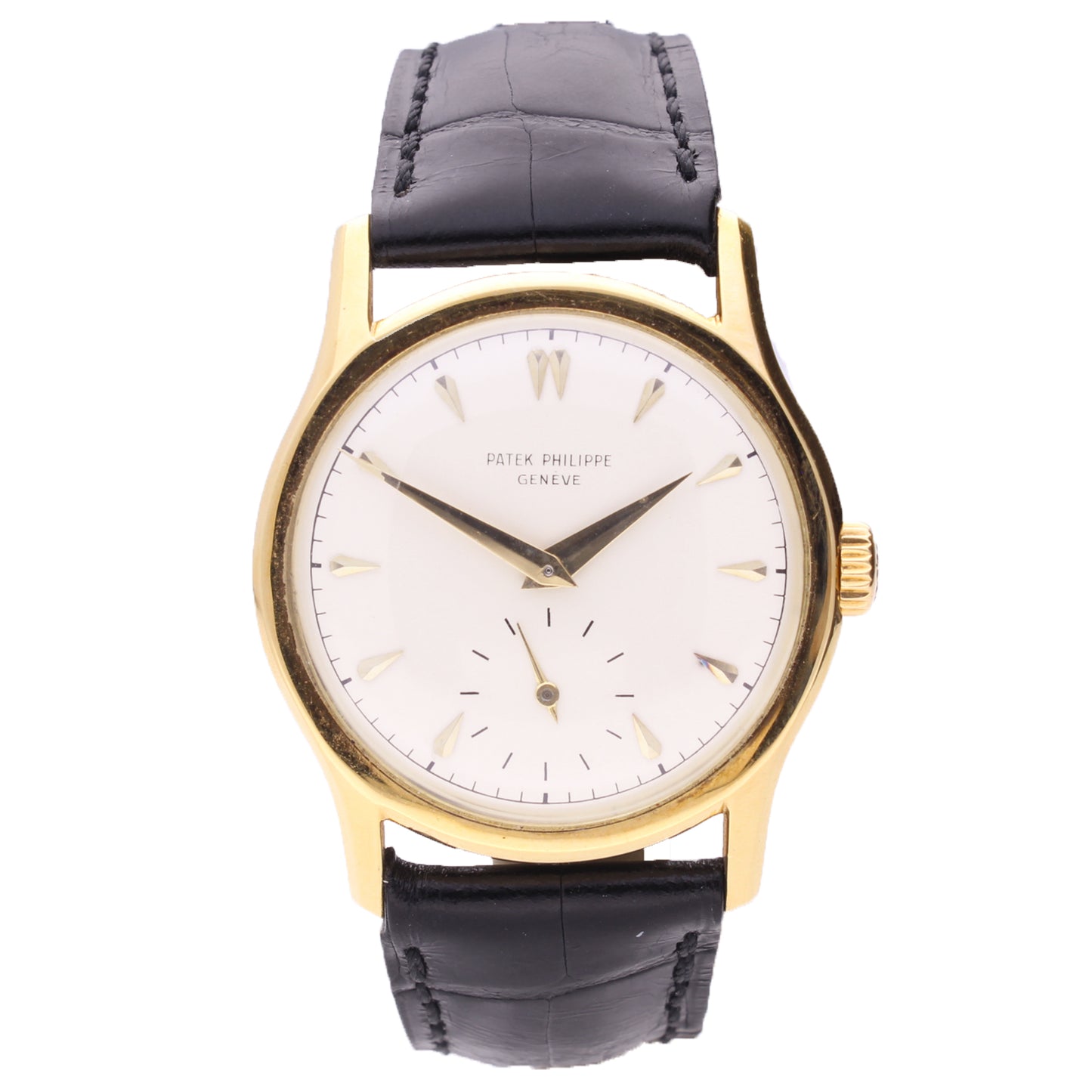 18ct yellow gold Patek Philippe ref. 2450 calatrava wristwatch. Made 1953
