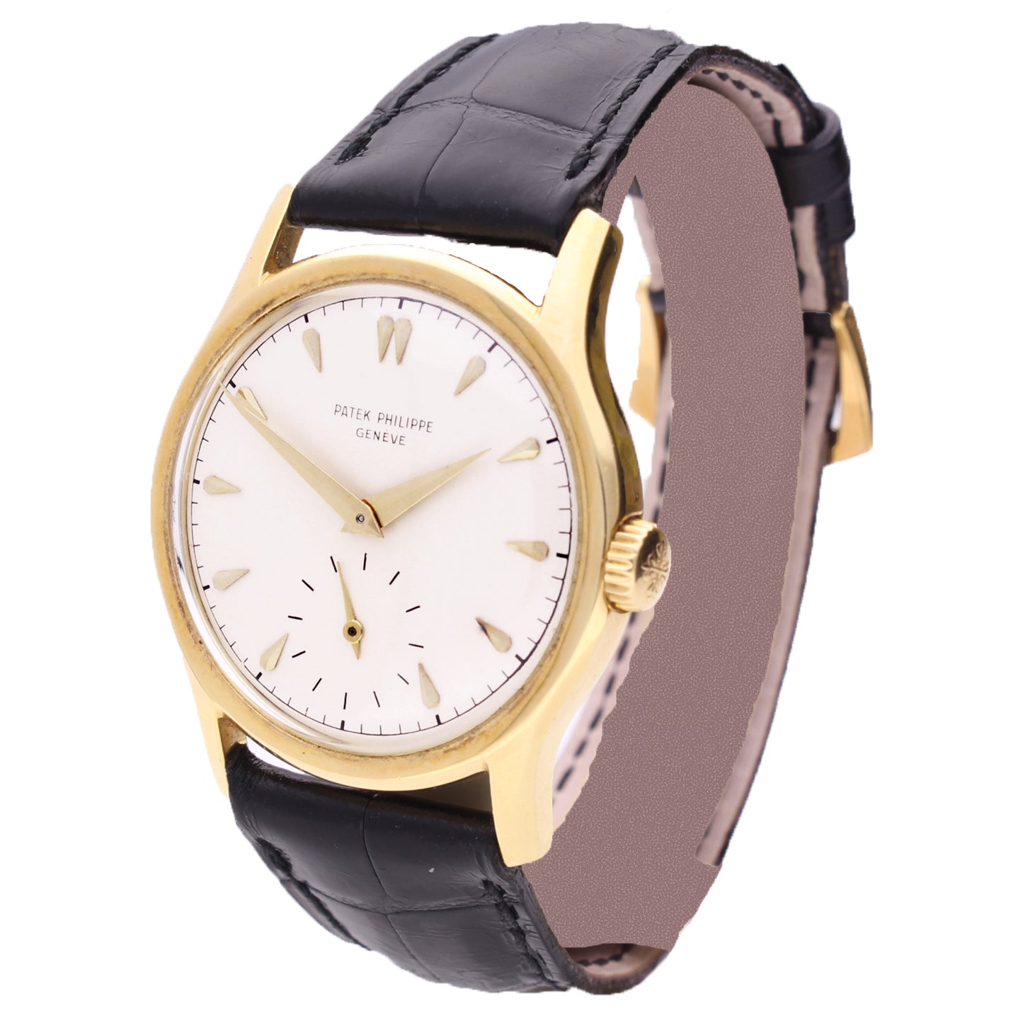 18ct yellow gold Patek Philippe ref. 2450 calatrava wristwatch. Made 1953