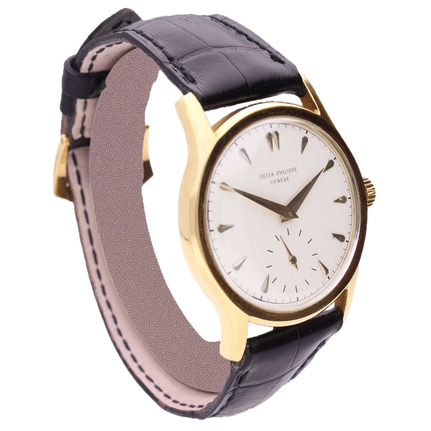 18ct yellow gold Patek Philippe ref. 2450 calatrava wristwatch. Made 1953