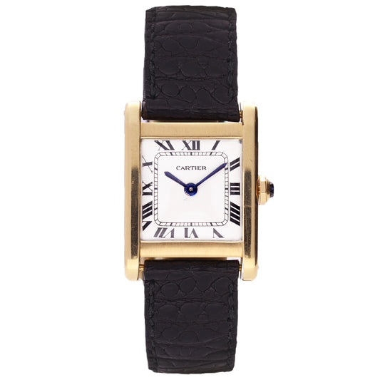 18ct yellow gold Cartier Tank Normale wristwatch. Made 1950's