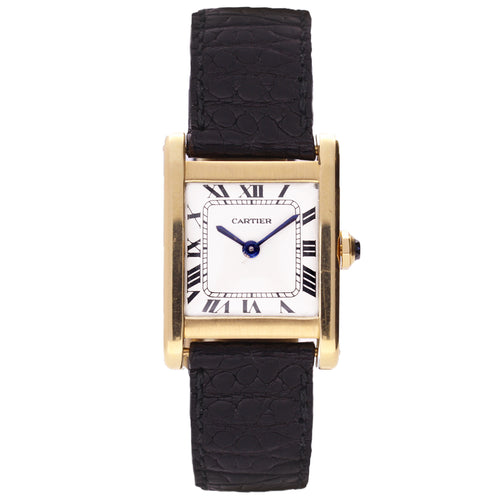 18ct yellow gold Cartier Tank Normale wristwatch. Made 1950's