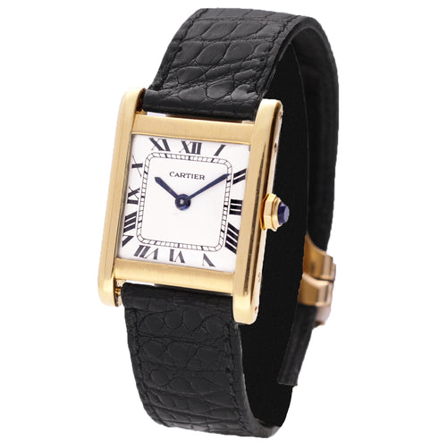 18ct yellow gold Cartier Tank Normale wristwatch. Made 1950's