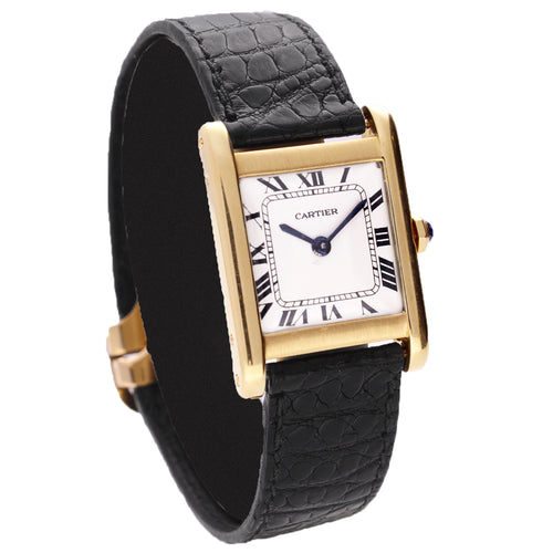 18ct yellow gold Cartier Tank Normale wristwatch. Made 1950's