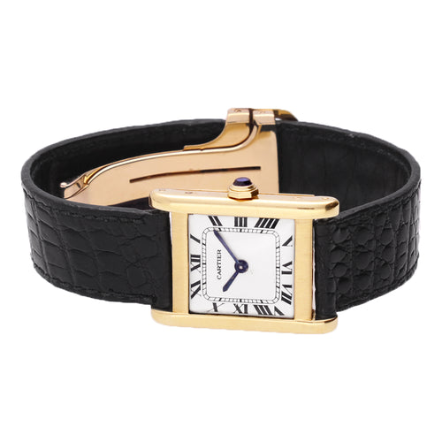 18ct yellow gold Cartier Tank Normale wristwatch. Made 1950's