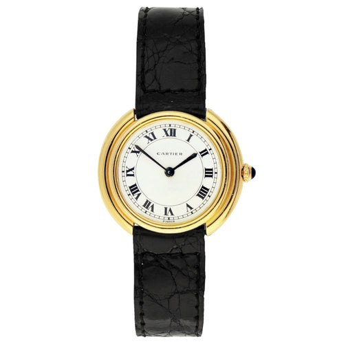 18ct yellow gold Cartier Vendôme automatic wristwatch. Made 1970's
