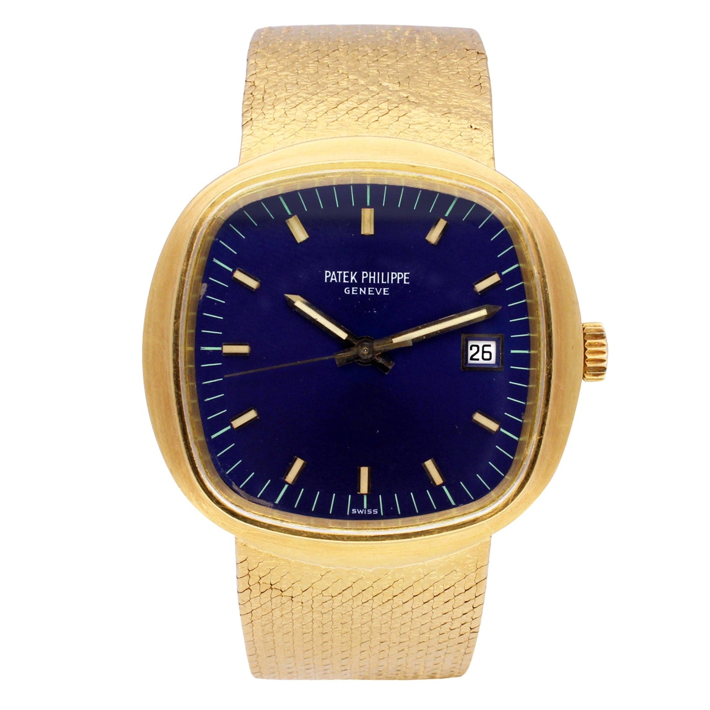 18ct yellow gold Patek Philippe ref. 3587/2 BETA 21 bracelet watch. Made 1971