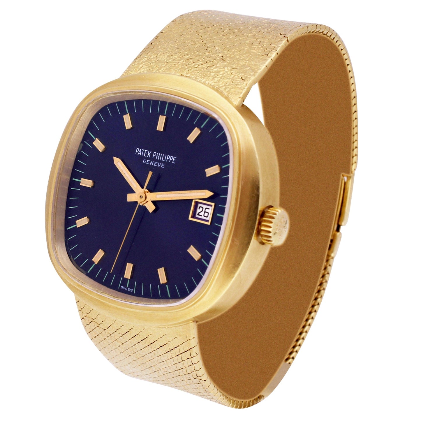 18ct yellow gold Patek Philippe ref. 3587/2 BETA 21 bracelet watch. Made 1971