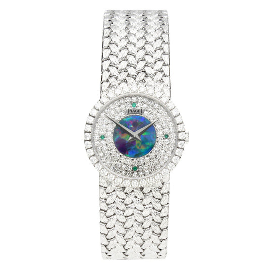 18ct white gold and diamond set Piaget ref. 9706 bracelet watch. Made 1970's
