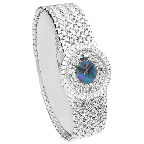 18ct white gold and diamond set Piaget ref. 9706 bracelet watch. Made 1970's