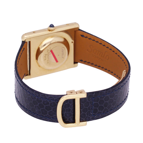 18ct yellow gold Cartier Tank 'Jumbo' Automatique wristwatch. Made 1970's