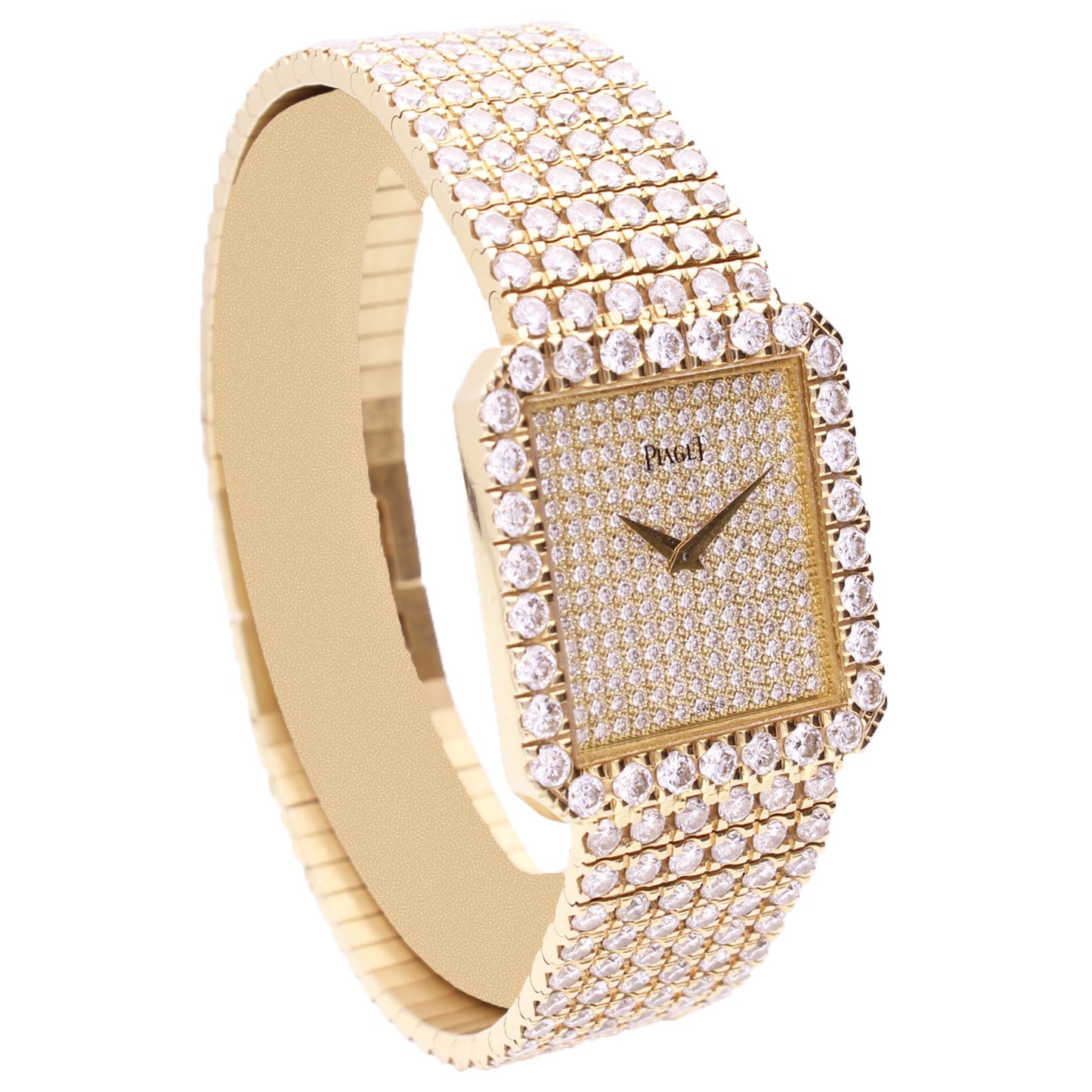 18ct yellow gold Piaget ref. 94154 diamond set bracelet watch. Made 1990