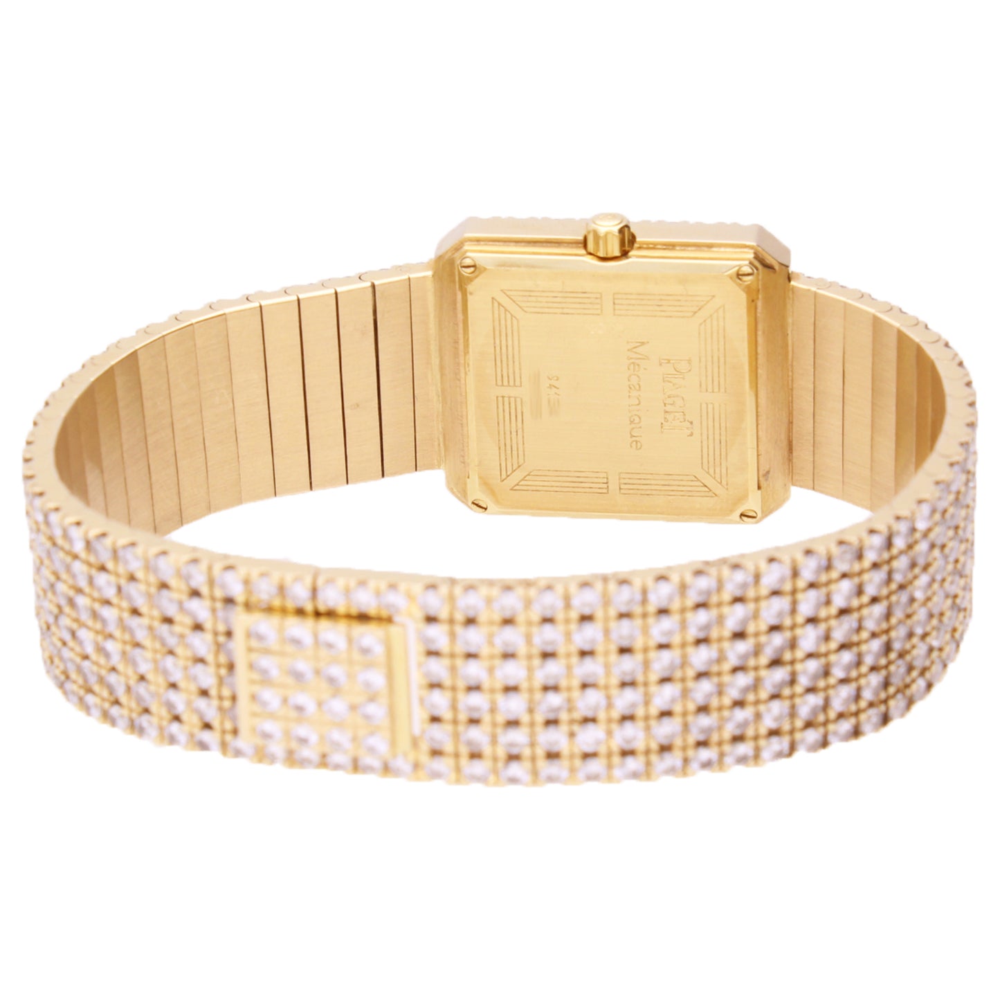 18ct yellow gold Piaget ref. 94154 diamond set bracelet watch. Made 1990