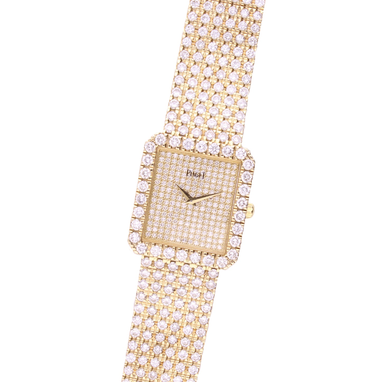 18ct yellow gold Piaget ref. 94154 diamond set bracelet watch. Made 1990