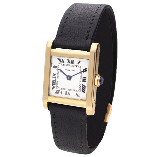18ct yellow gold Cartier Tank Normale wristwatch. Made 1950's