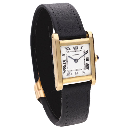 18ct yellow gold Cartier Tank Normale wristwatch. Made 1950's