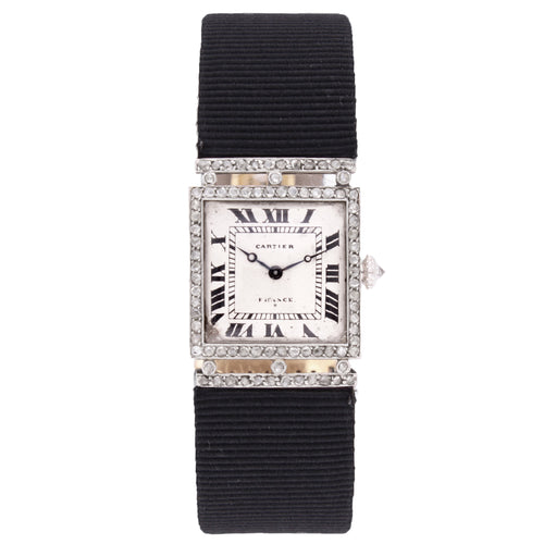 Platinum and dismond set Cartier wristwatch. Made 1920's