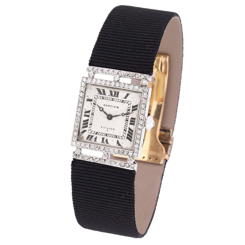 Platinum and dismond set Cartier wristwatch. Made 1920's