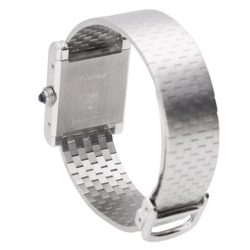 18ct white gold and diamond set Cartier ref. 78093 Tank Normale wristwatch. Made 1980's