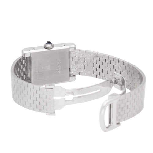 18ct white gold and diamond set Cartier ref. 78093 Tank Normale wristwatch. Made 1980's