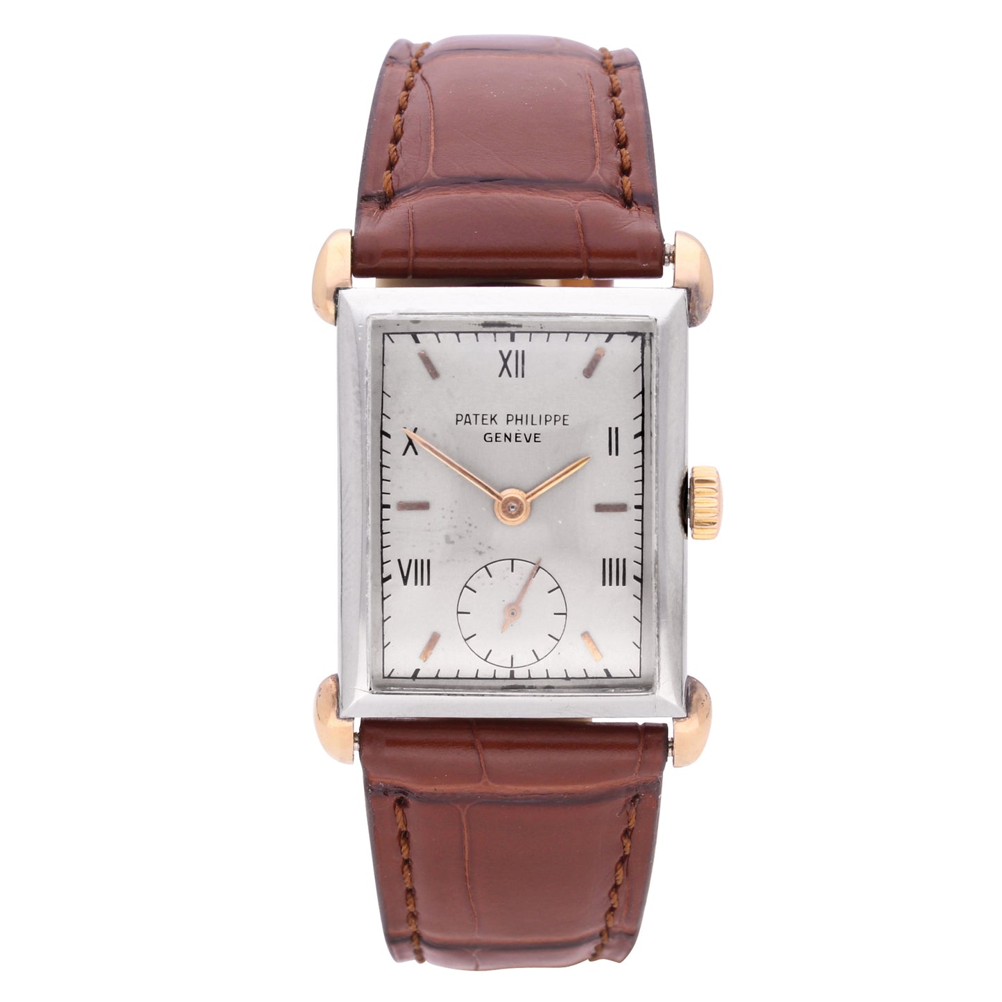 18ct rose gold & steel Patek Philippe, reference 1530/1 wristwatch. Made 1942