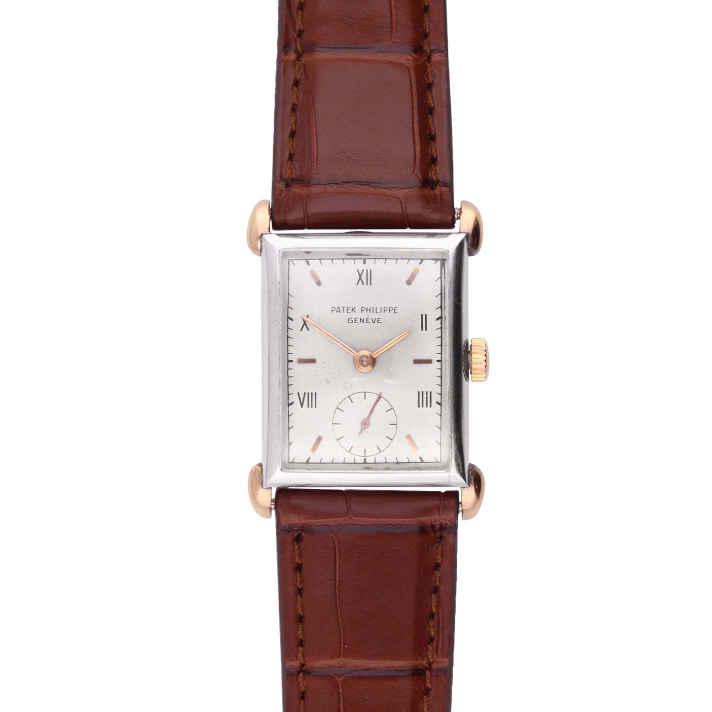 18ct rose gold & steel Patek Philippe, reference 1530/1 wristwatch. Made 1942