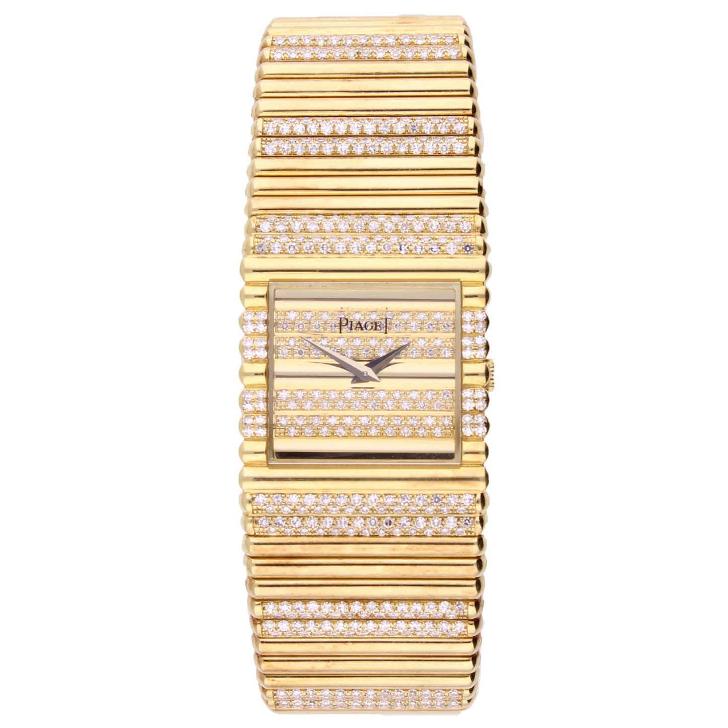 18ct yellow gold and diamond set Piaget ref. 9131 bracelet watch. Made 1988
