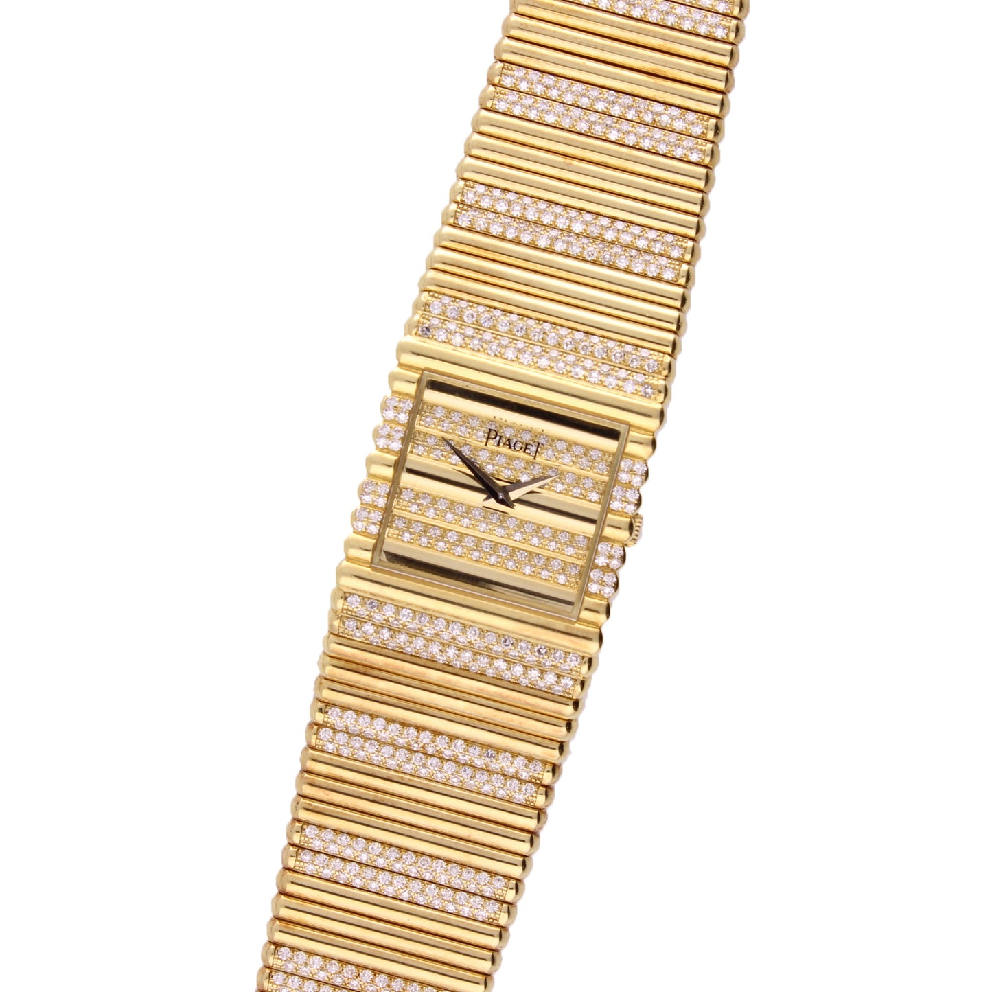18ct yellow gold and diamond set Piaget ref. 9131 bracelet watch. Made 1988
