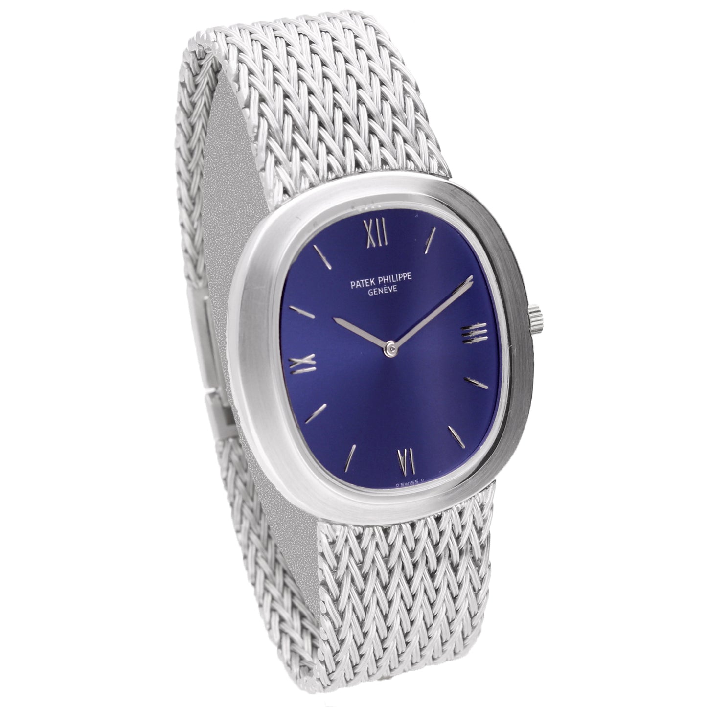 18ct white gold Patek Philippe ref. 3589/1 "Ellipse" automatic bracelet watch. Made 1970