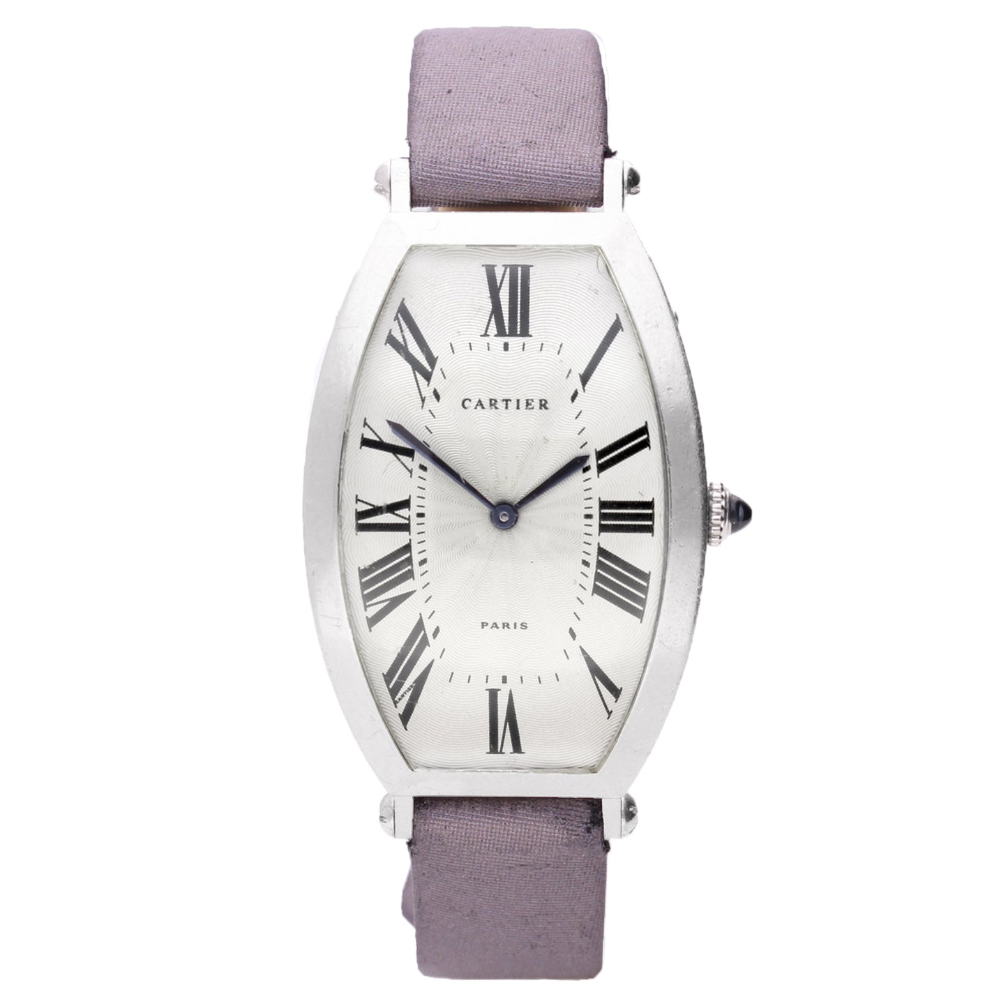 Platinum Cartier "Tonneau" wristwatch. Made 1990's