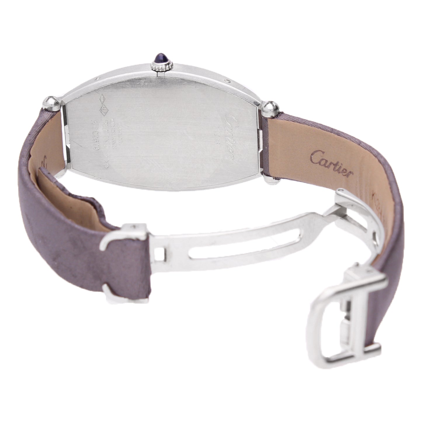 Platinum Cartier "Tonneau" wristwatch. Made 1990's