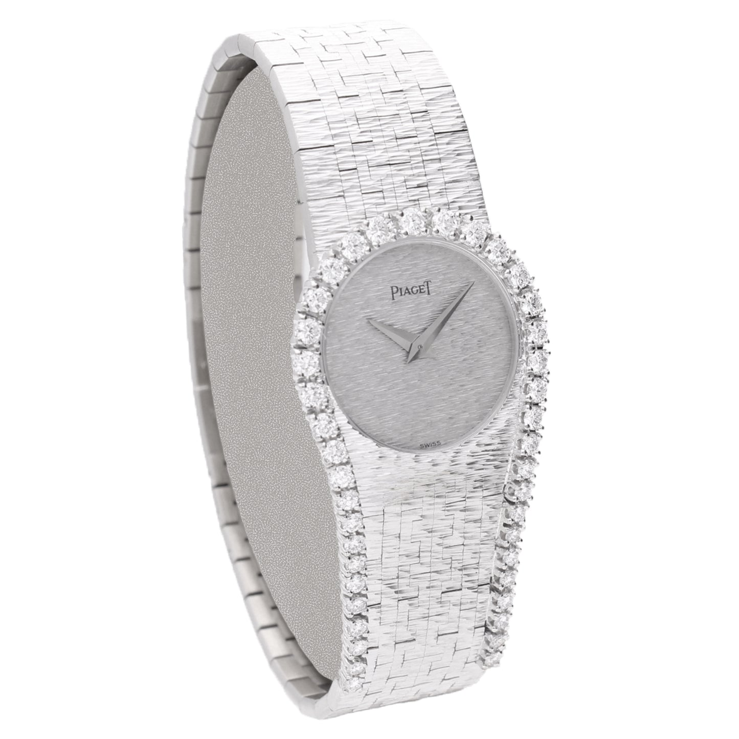 18ct white gold and diamond set Piaget ref. 4181 bracelet watch. Made 1970's