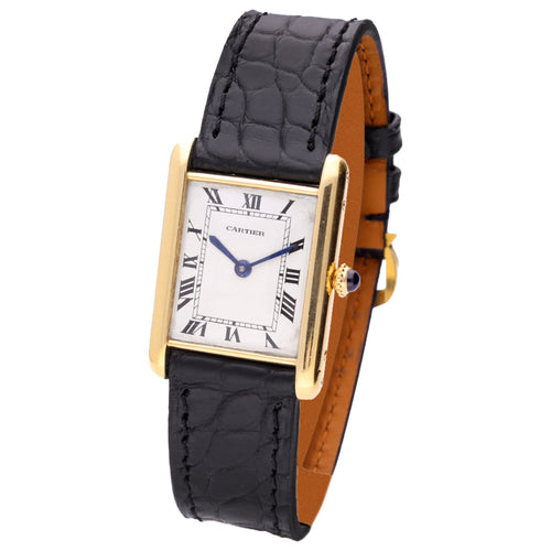 18ct yellow gold Cartier London Tank wristwatch. Made 1964