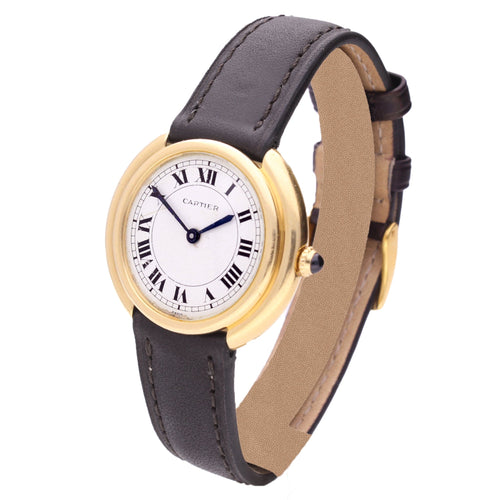 18ct yellow gold Cartier Vendôme wristwatch. Made 1970