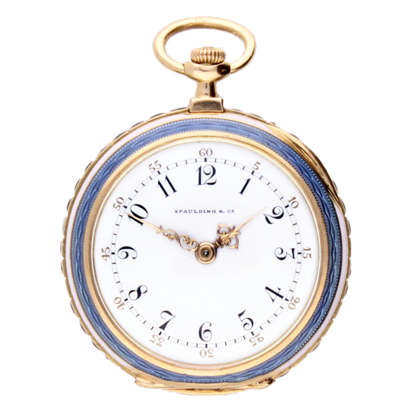 18ct yellow gold Patek Philippe enamel set fob watch. Made 1908
