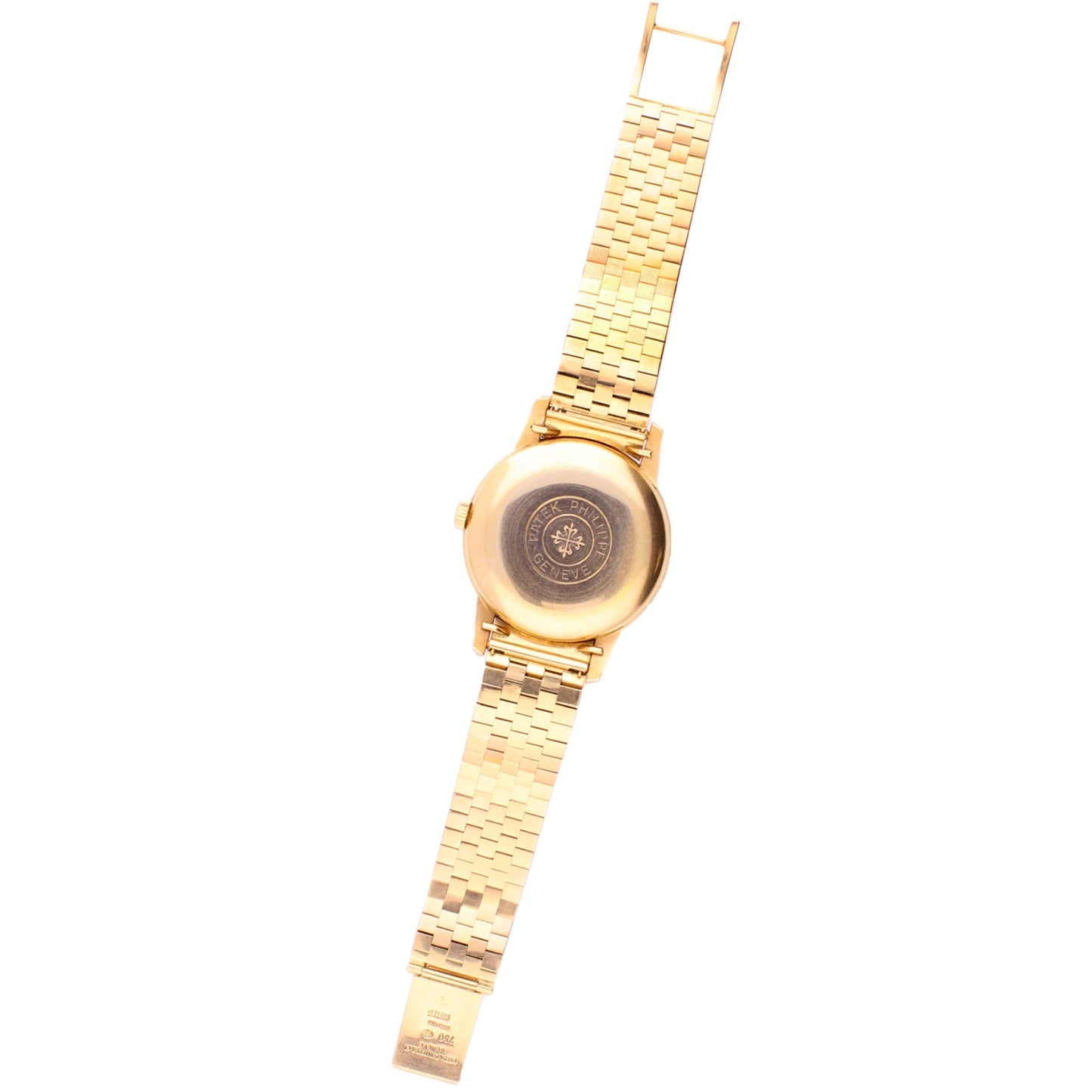 18ct rose gold Patek Philippe ref. 2481 Bracelet watch with enamel portrait of Abdulaziz “Ibn Saud” with ruby hour indices. Made 1955