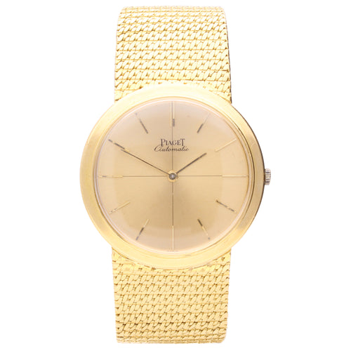 18ct yellow gold Piaget ref. 12101 Automatic bracelet watch. Made 1980